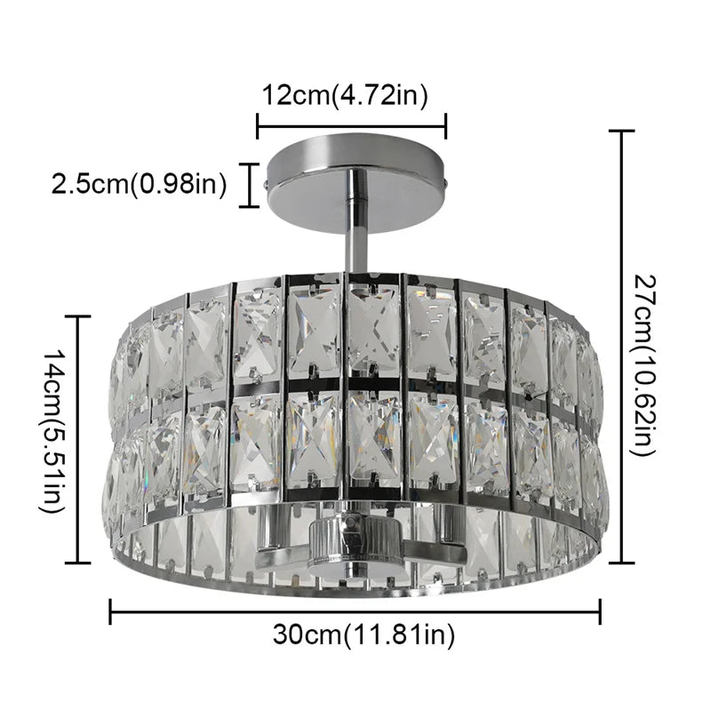 K9 Crystal Dining Table Pendant Lamp Bedroom Hanging Lamp Retro Luxury Style Suitable For Kitchen Plafon Ceiling Chandelier