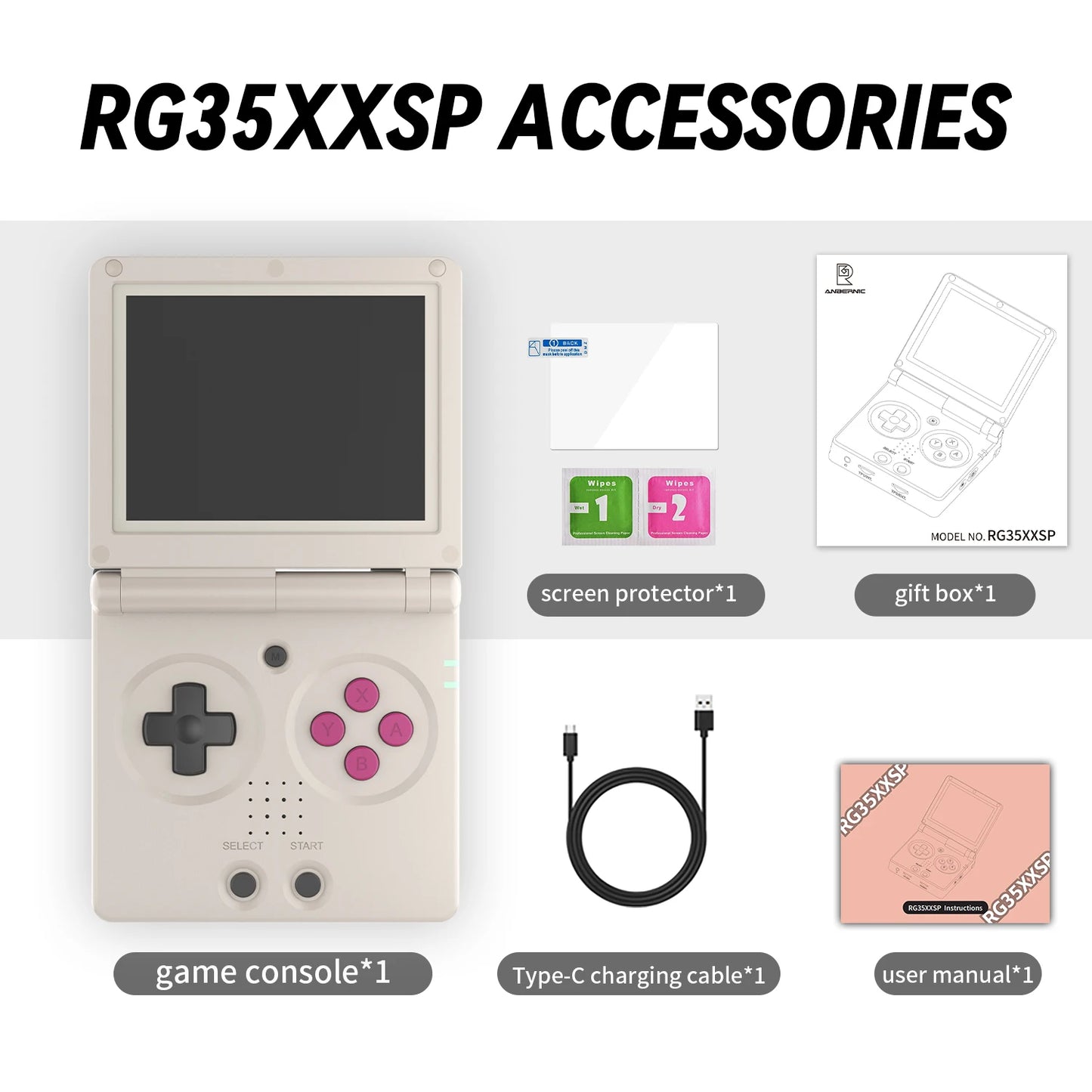 ANBERNIC RG35XXSP 3.5'' IPS Screen Flip Handheld Console Linux System HDMI-compatible TV Output  64G 5500 Games Pre-installed