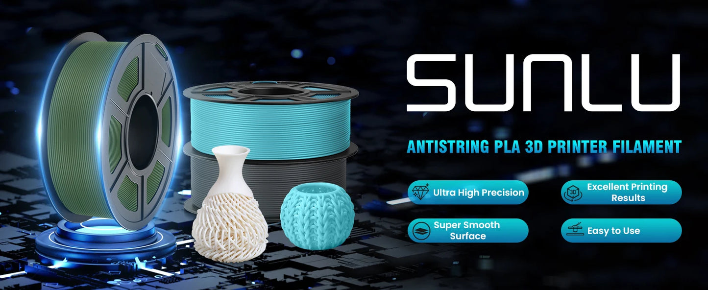 SUNLU 5KG 3D Filament PLA+/PLA+2.0/AntiString PLA /PLA Meta/High Speed PLA Filamnet 1.75mm 1KG Filament for 3D Printer& 3D Pen