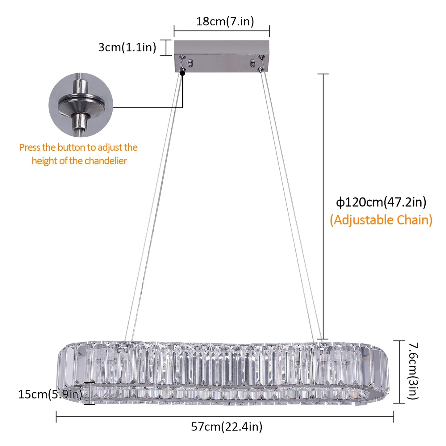 Modern Pendant Light Luxury Crystal Oval Design Led Chandelier Ceiling Lamp Nordic Hanging Fixture Living Bedroom Hotel Lustres
