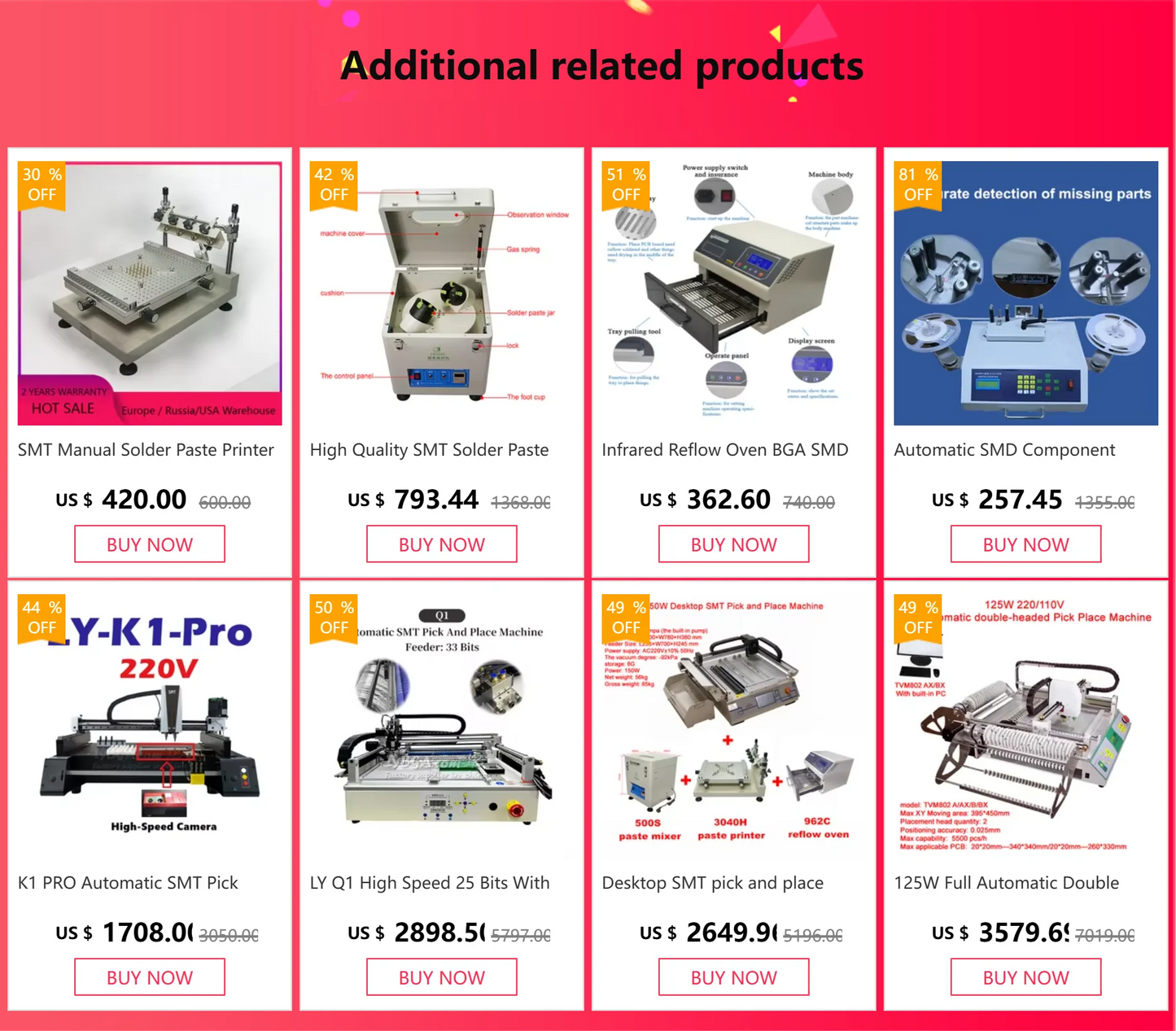 K1 PRO Automatic SMT Pick Place Machine Chip Mounter LED SMD Dual Heads Triple Vision Camera System High Speed Nozzles