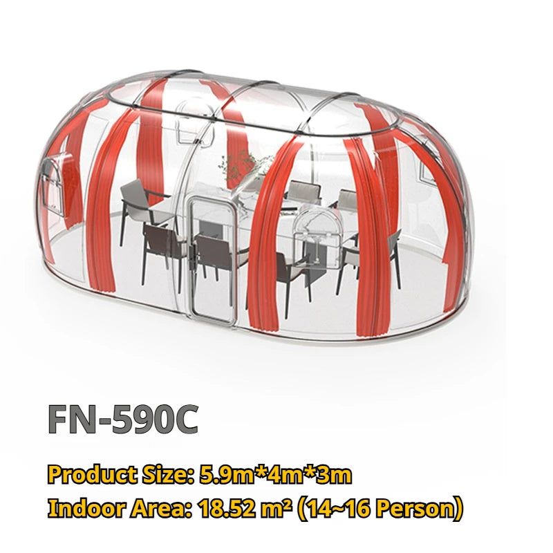 5.9m Outdoor Dome Tent Camping Transparent Starry Sky Capsule Tent PC Dome Tent All-Weather Protection Immersive Experience