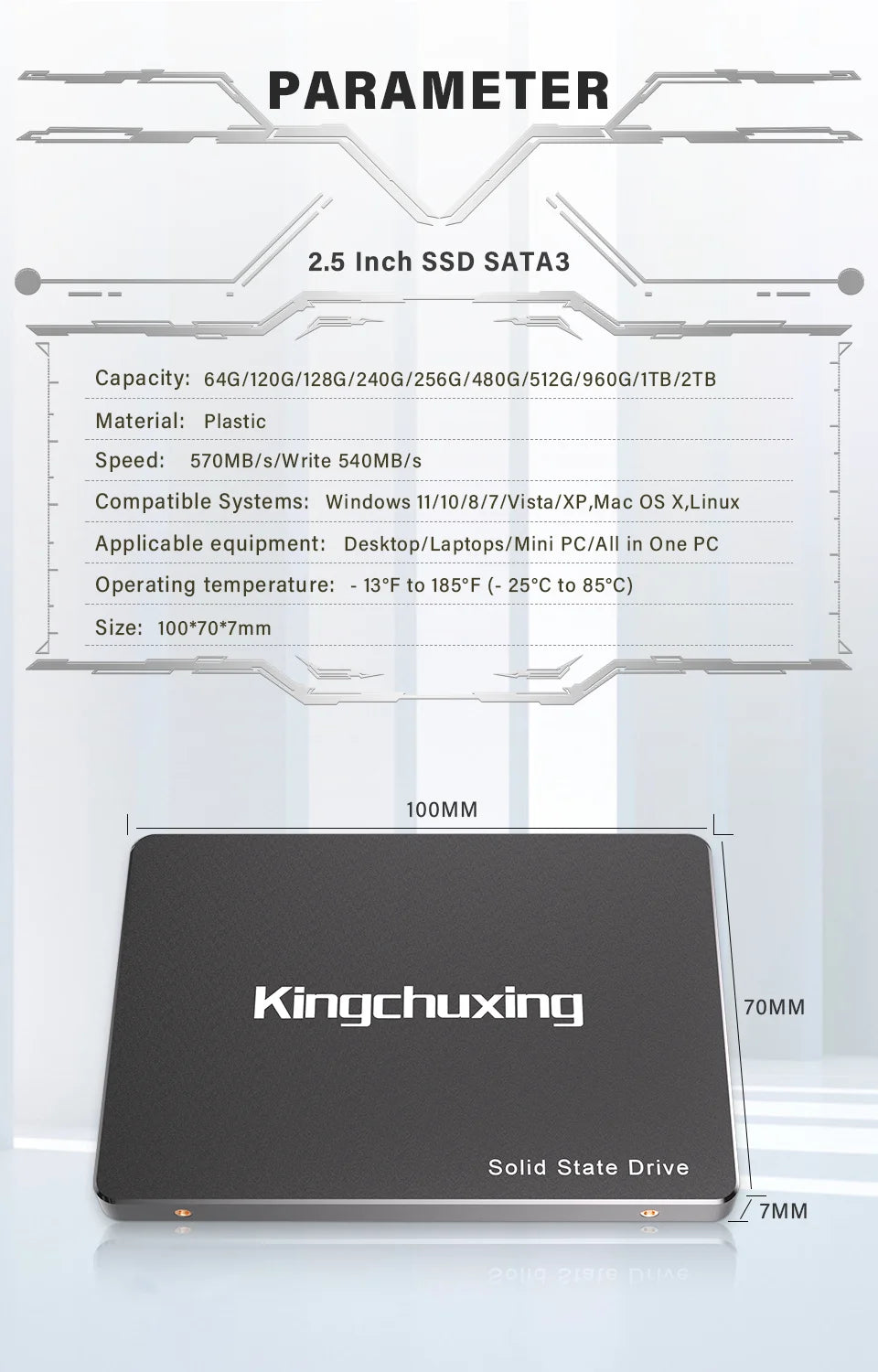 Kingchuxing Ssd Sata 1tb Hard Drives Ssd 120gb 240gb Notebook 2.5 Ssd Drive For Laptop SSD41506