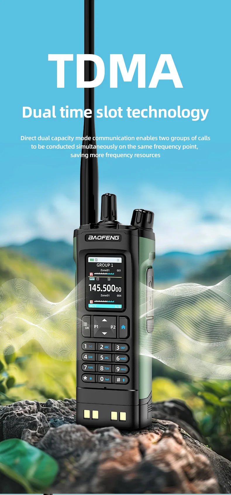 New BAOFENG DM32 Walkie Talkie DMR GPS 10W Programming Multi Band Wireless Copy Frequency Type-C DM-32UV Ham 2 Way Ra