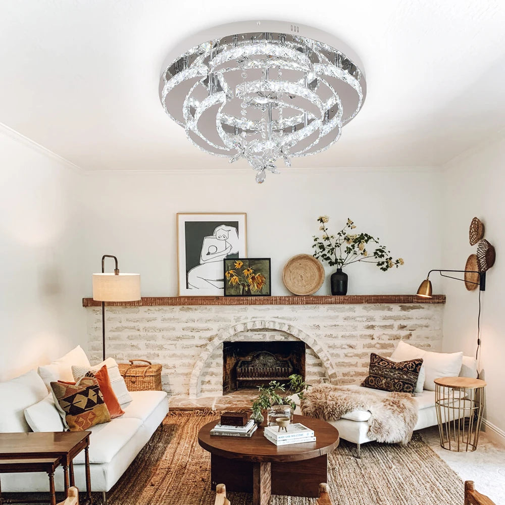 VETRULUS Luxury K9 Crystal Chandelier Modern Ceiling Lamp Led Living Dining Room Decor Pendant Light Dimmable Lustre Home