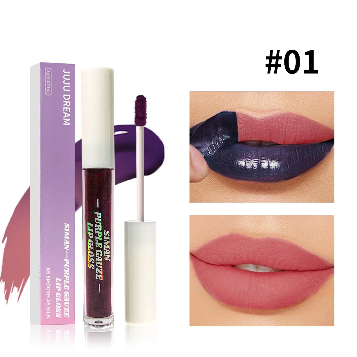 JUJU DREAM Peel Off Lip Stain Set, 3 Colors Long-Lasting Waterproof Pink Lip Tint, Transfer-Proof Non-Stick Cup Lip Makeup
