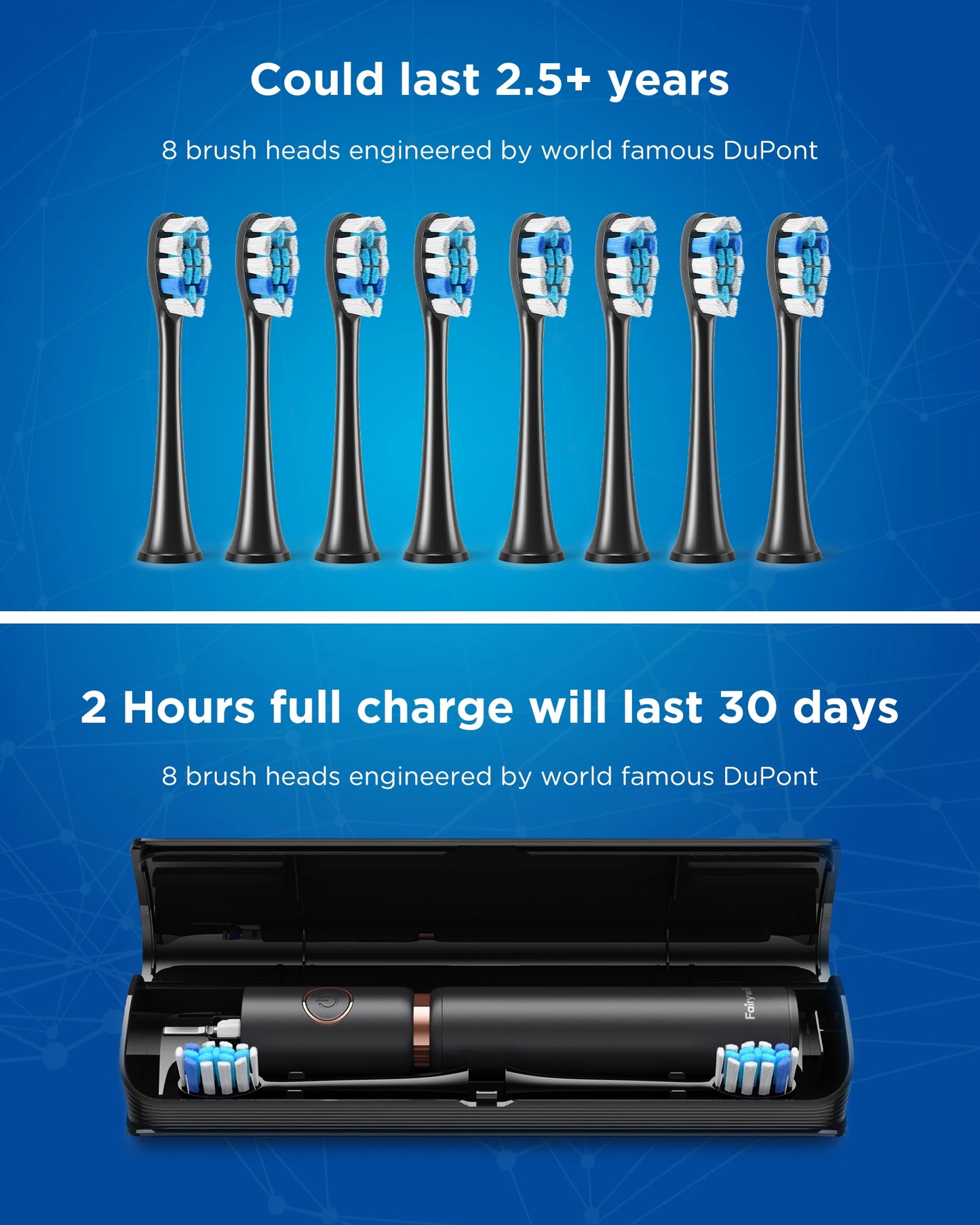 Fairywill Electric Sonic Toothbrush USB charging