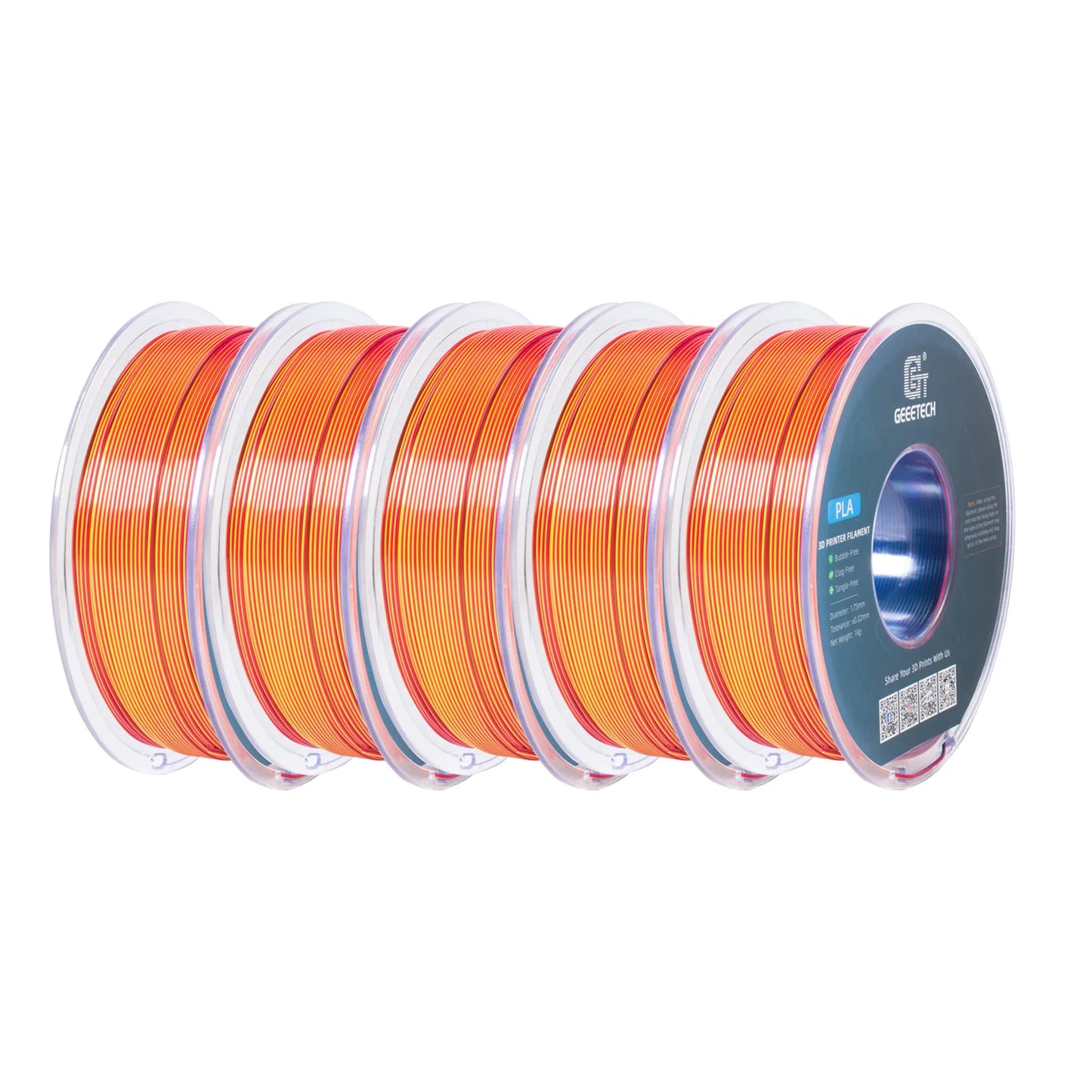 Geeetech 5Kg Three Tri Color Silk PLA Filament , 3D Filament 1,75 mm Spool Wire  (+/-0.03mm) Vacuum packaging, special color
