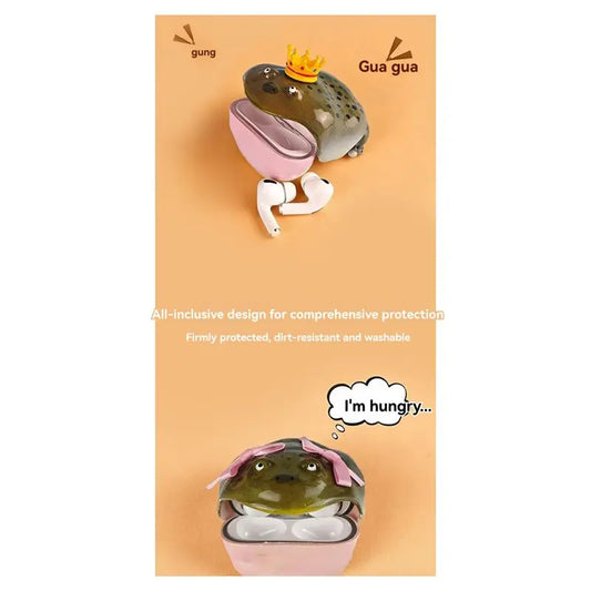 Creative Frog Earphone Case for AirPods Pro 3, Handmade Anti-Drop Scratch Resistant Protector Fun Gift