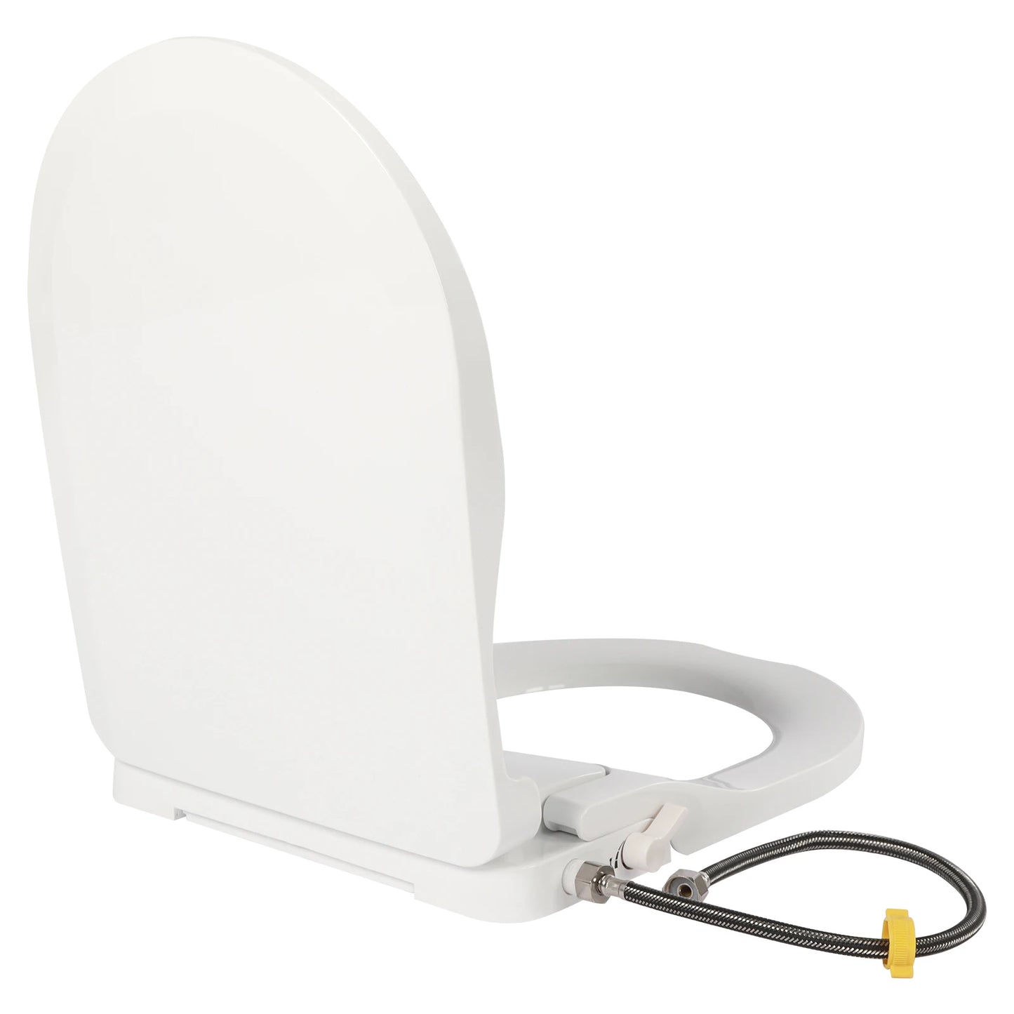 White D-Type PP Non-Electric Bidet Toilet Seat for Elongated Toilets Dual Nozzle System 48x35x7.8cm Bidet Seat