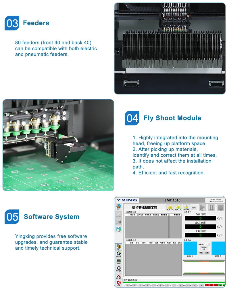 2024 New Model SMT1010 SMD Pick and Place Machine Surface Mount Robot LED Electronic Components Light Making 10 Heads