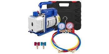 SIHAO 1.8CFM Vacuum Pump with Gauges AC Refrigerant  Vacuum Packing Air Condition Automobile Maintenance 220V 110V