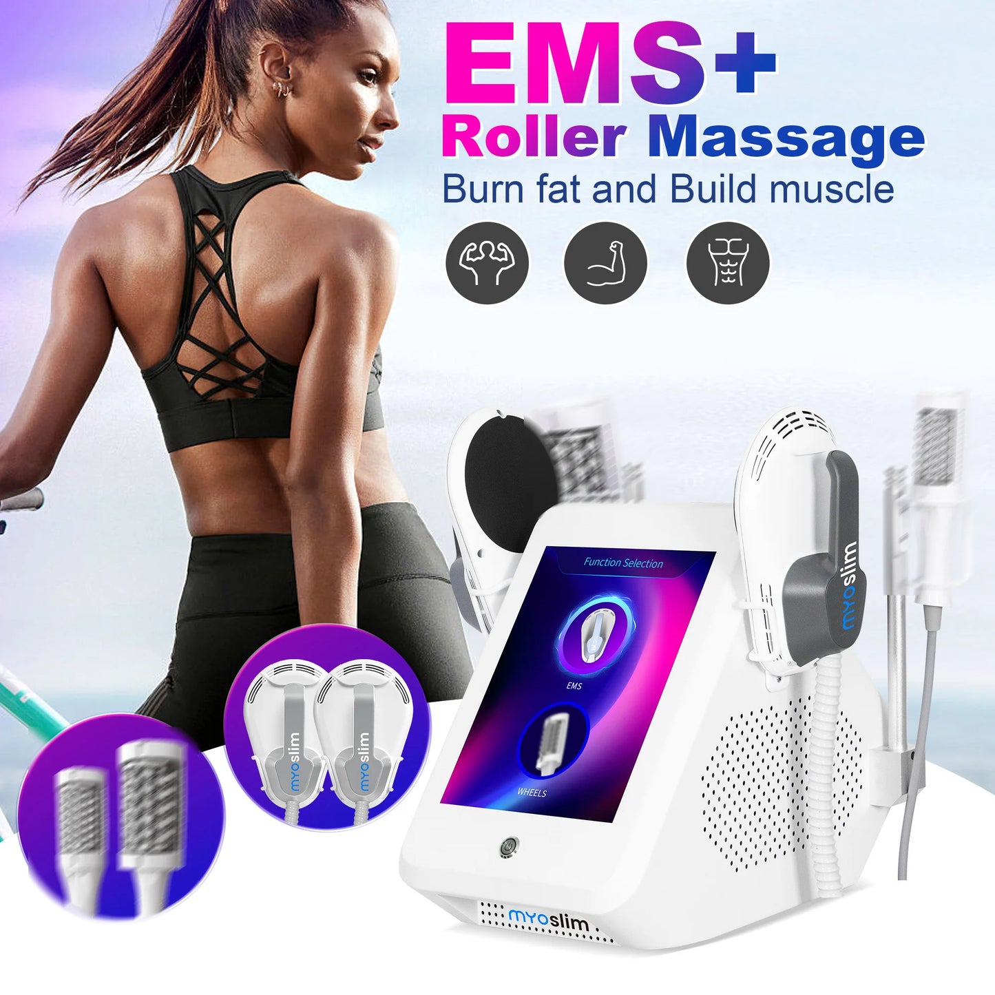 Newest Vacuum Inner Ball Roller 360 Degree Rolling Cellulite Massage Weights Loss Machine Body Muscle body slimming fat removal