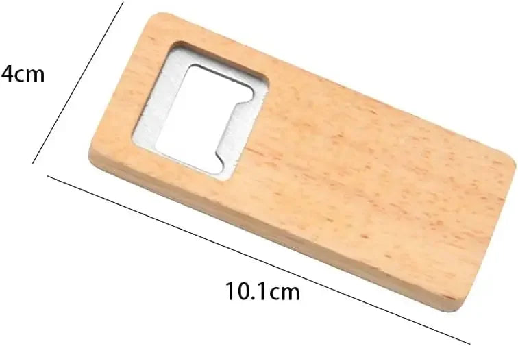 10-50PCS Wood Beer Bottle Opener with Wooden Handle Corkscrew Steel Square Openers Bar Kitchen Wedding Party Gift DIY Crafts
