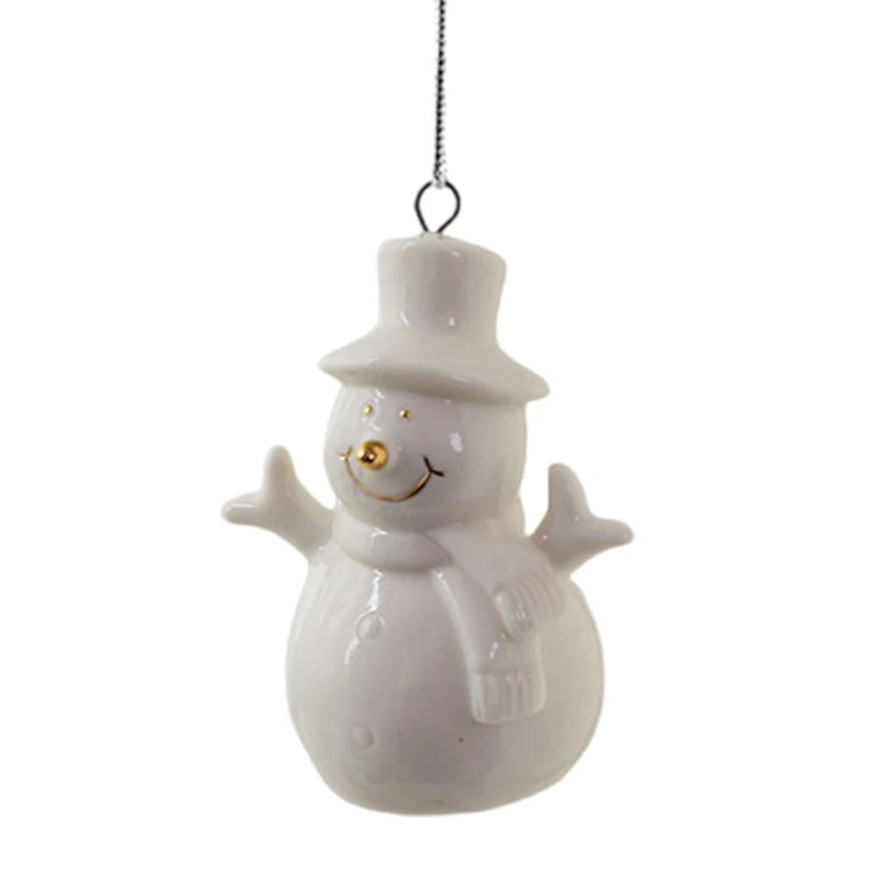 Festival Ceramic Snow House Christmas Tree Hanging Ornament for Holiday Decors