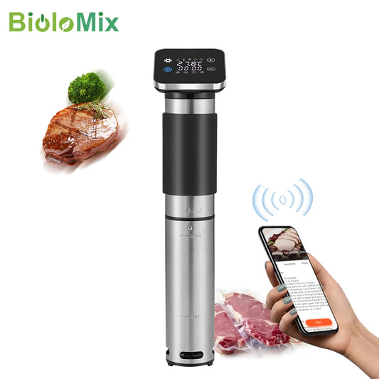BioloMix 5th Generation WiFi Smart APP Control Sous Vide Cooker Stainless Steel IPX7 Waterproof Thermal Immersion Circulator