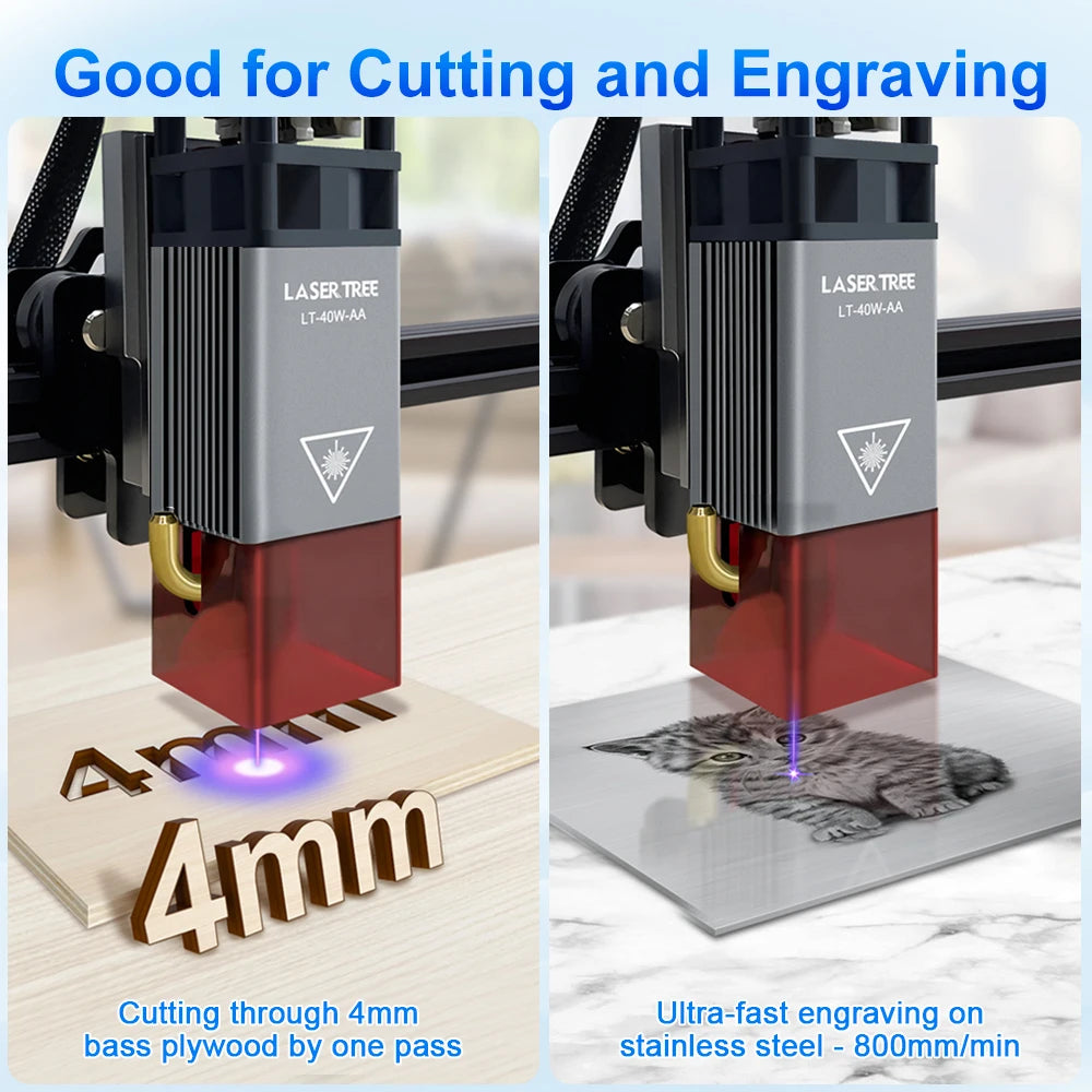 LASER TREE Fixed Focus 5W Laser Head with Air Assist Nozzle Beam Compressed Module for CNC Engraver Cutting Machine DIY Tools