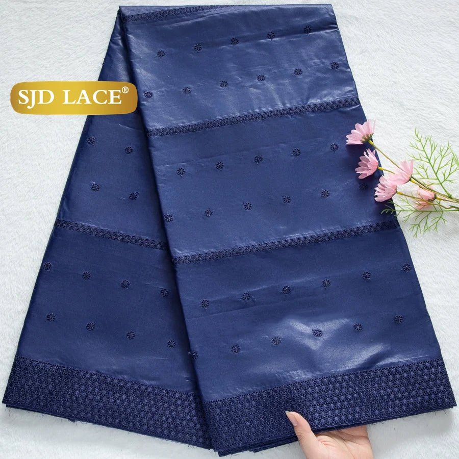 SJD LACE Swiss Voile Lace Fabrics Dubai African Cotton 5 Yards 2026 Latest African Nigerian Cotton Lace for Dresses Sew 4662