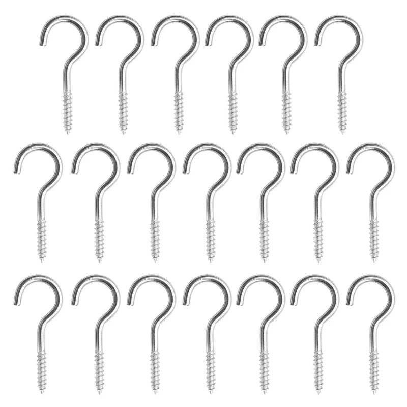 20 Pcs Stainless Steel Eye Screws Hooks Self-Tapping Ceiling Hooks