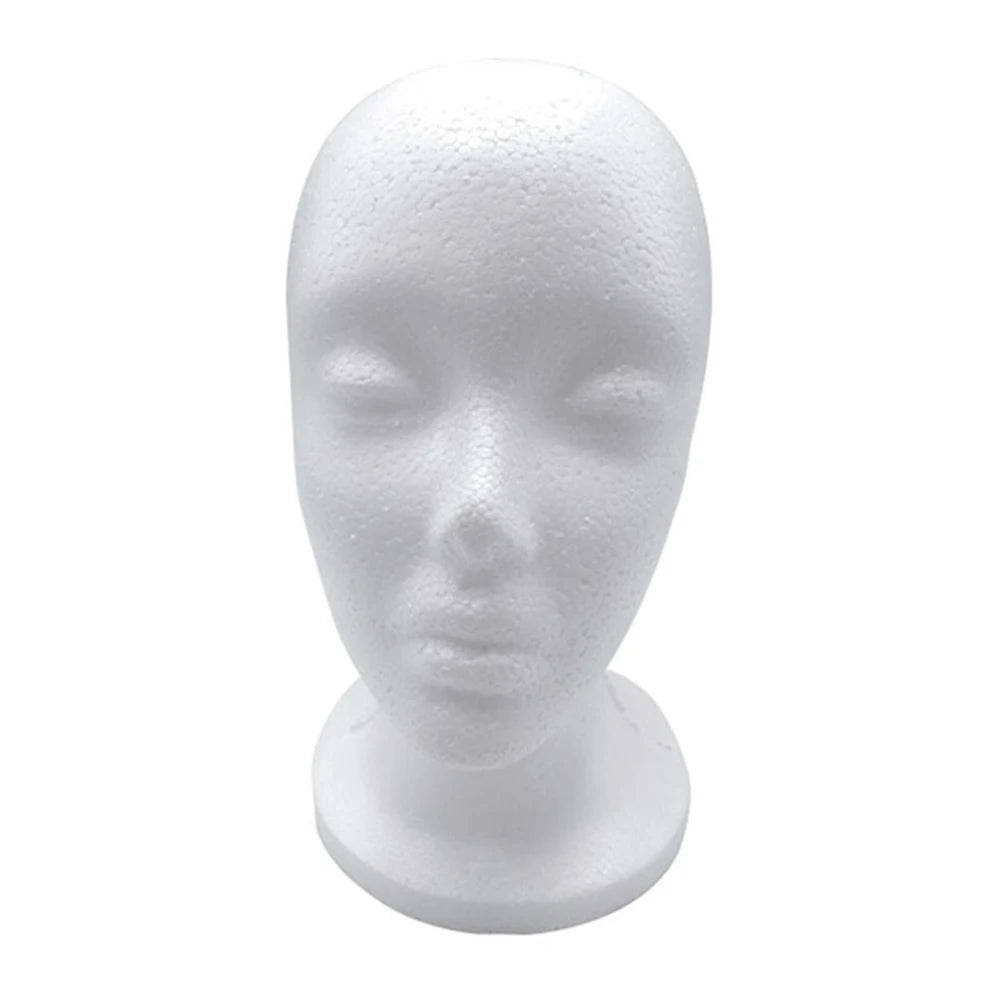 Foam Female Mannequin Head Model EPS Flocking Wigs Glasses Cap Display Holder Stand Model Photo Studio Shooting Prop