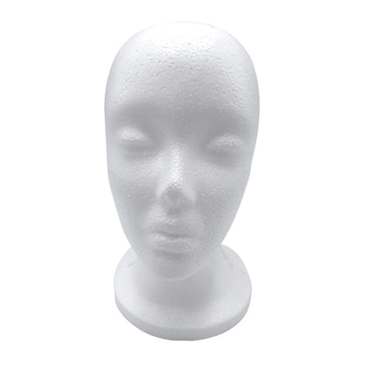 Foam Female Mannequin Head Model EPS Flocking Wigs Glasses Cap Display Holder Stand Model Photo Studio Shooting Prop
