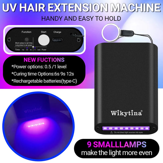 Professional UV Light Hair Extension Kit Complete Tool Set with UV Glue and Remover Machine - High-Quality Salon Styling Tools