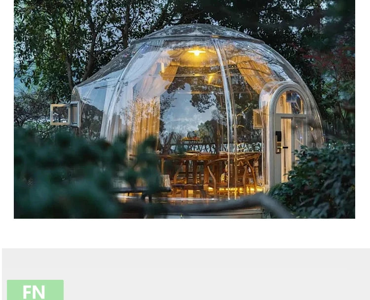 5.9m Outdoor Dome Tent Camping Transparent Starry Sky Capsule Tent PC Dome Tent All-Weather Protection Immersive Experience