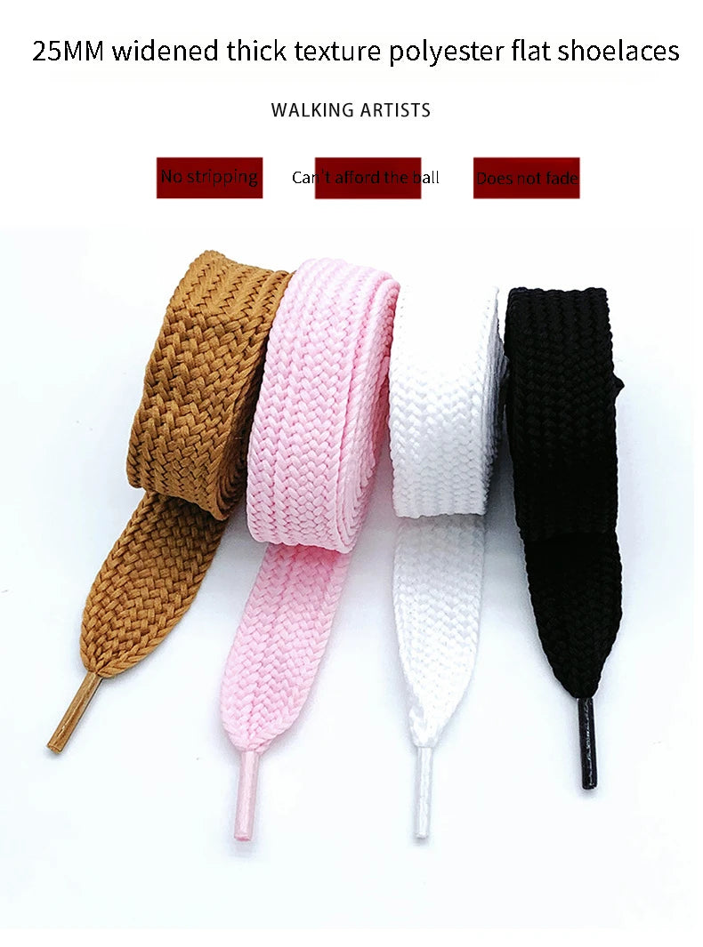2cm Wider Flat Shoelaces New Casual Sneakers Laces for Shoes Fashion Rope Shoelace 100/120/140/160CM Shoes 1Pair Good