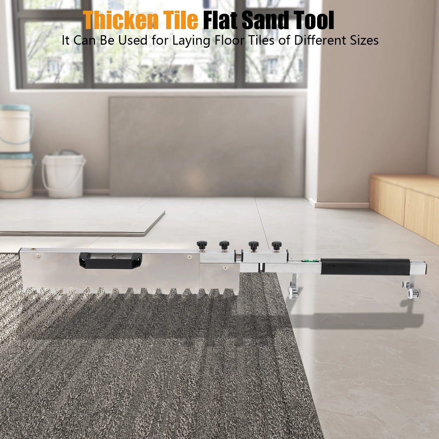 800mm Thicken Tile flat sand tools Adjustable Floor tiles flat ash Leveling Paving Tile Sand rake bricklayer Hand Tools