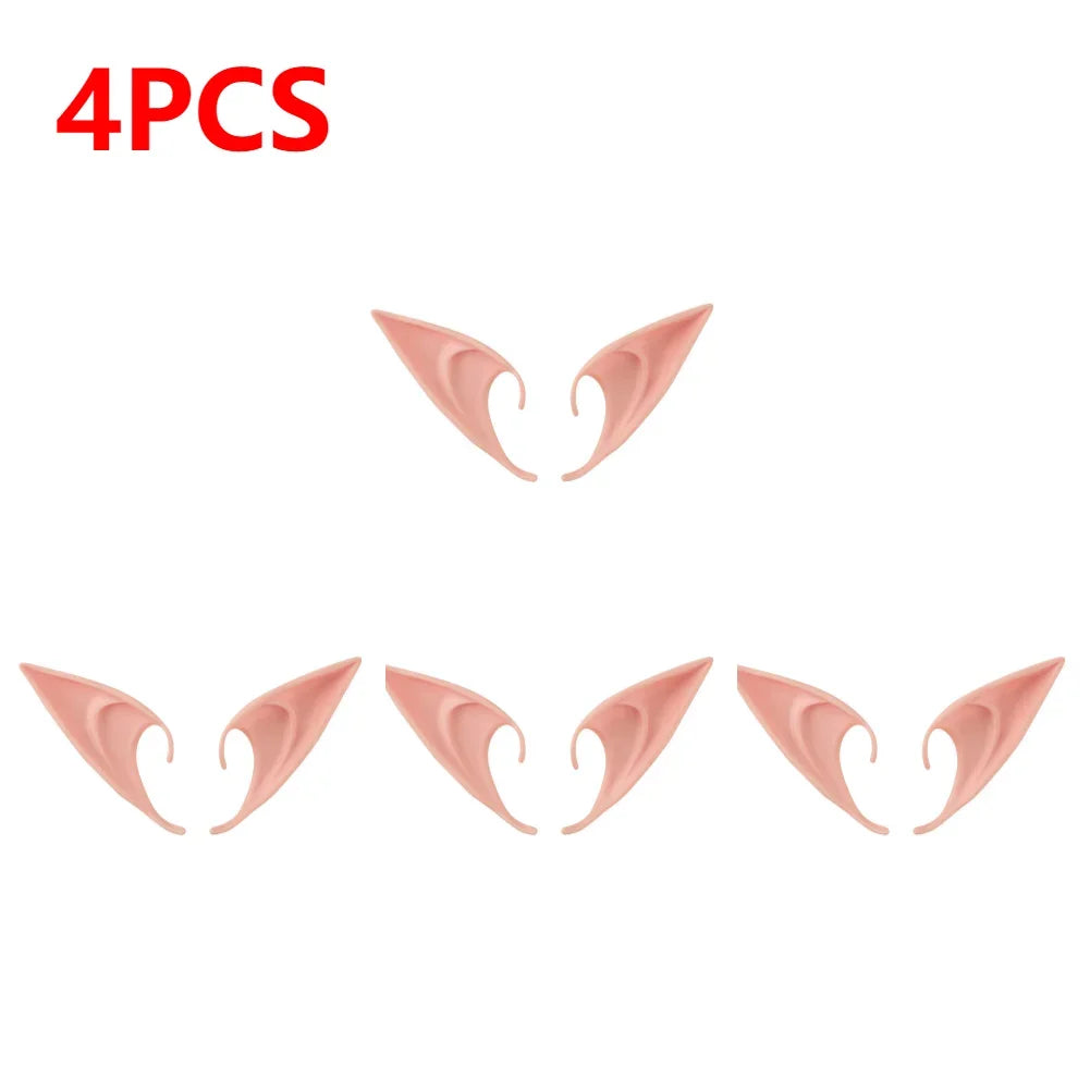 1-10Pairs Halloween Elf Ears,Latex Ears for Angel,Halloween Cosplay Decoration,Masquerade Costume,Fairy Photo Props for Girl