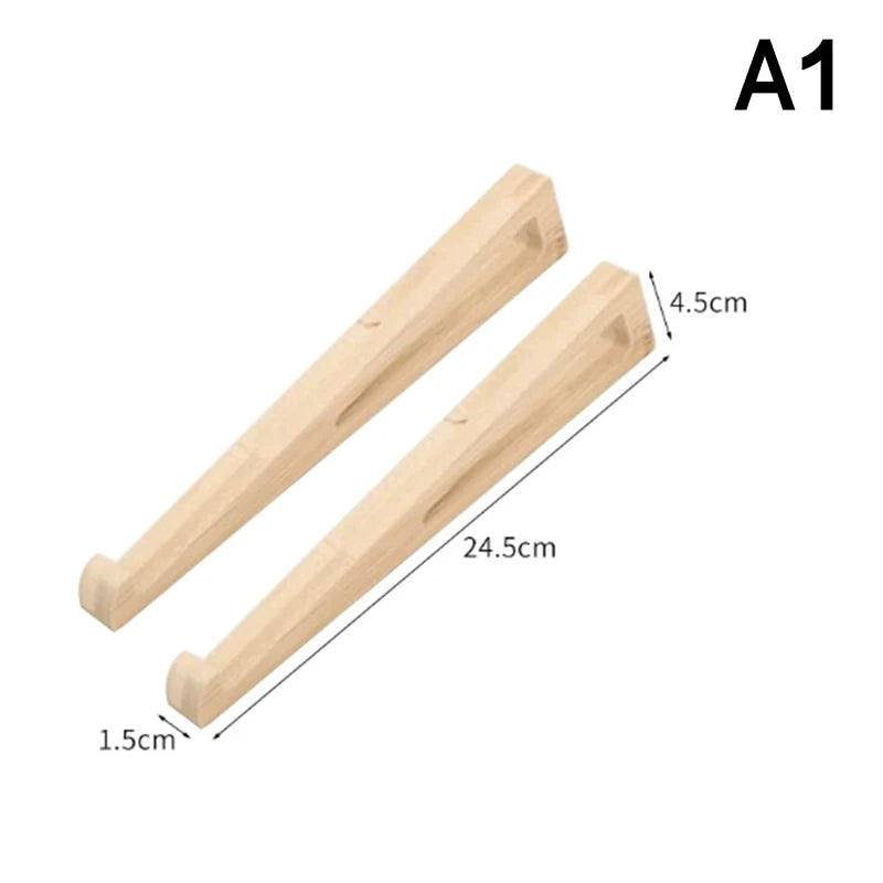 1pair Bamboo Laptop Stand Adjustable Desktop Riser Portable Computer Cooling Holder for Notebook Tablet Reading Desk Organizer