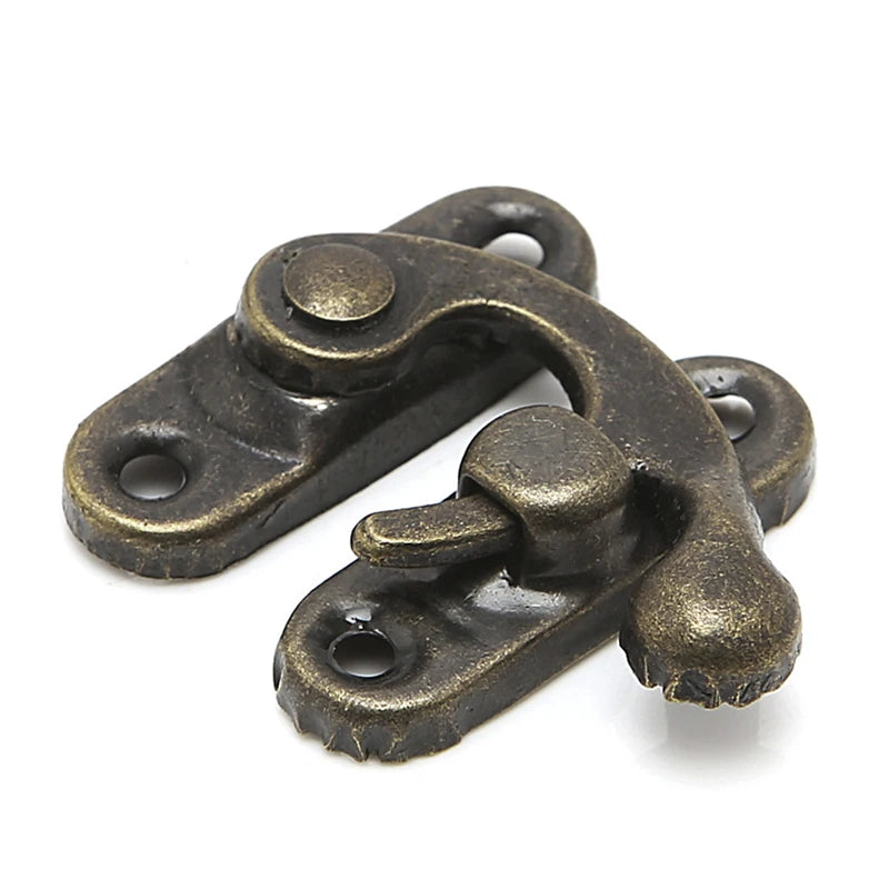 10x Antique Metal Catch Curved Buckle Horn Lock Clasp Hook Jewelry Box Padlock Drop Shipping
