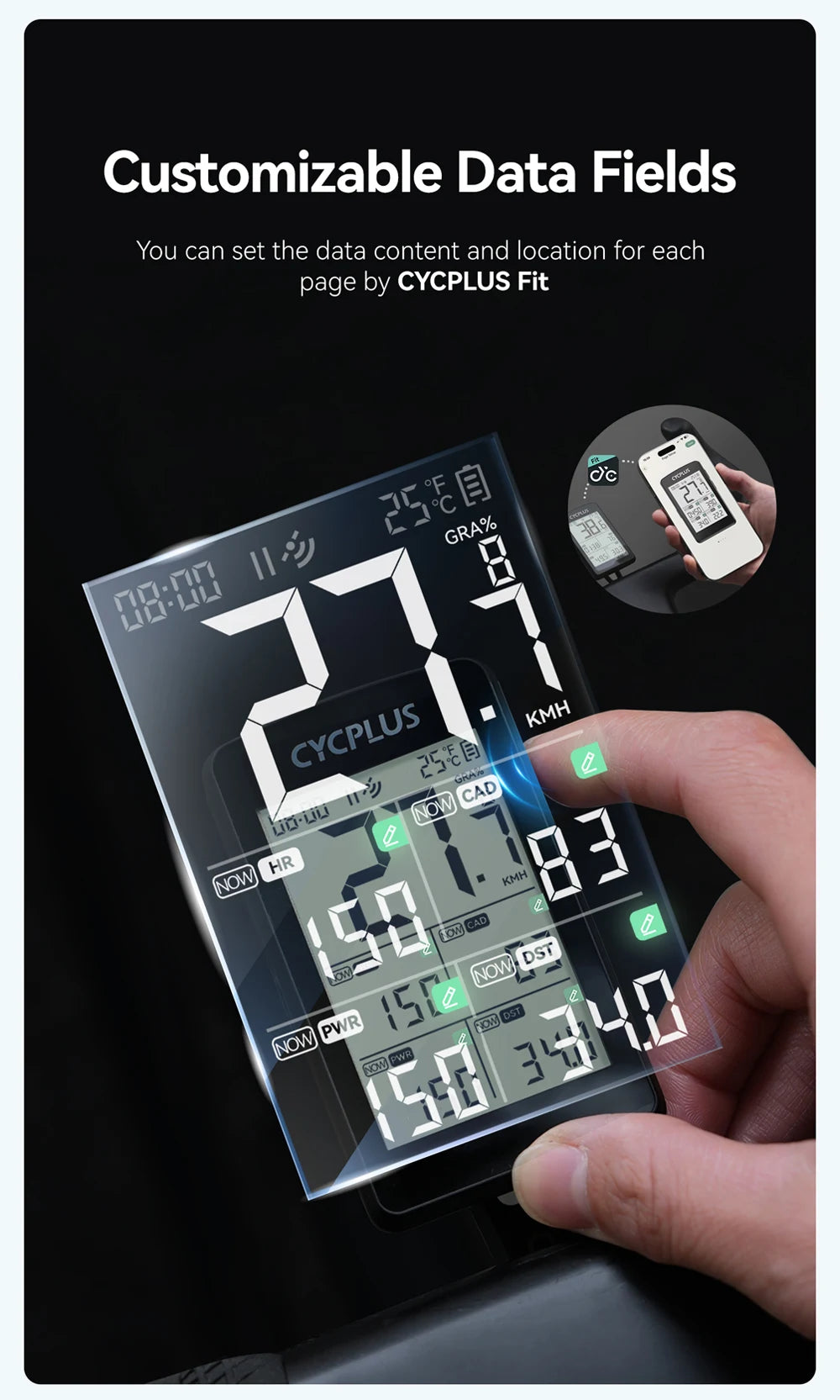 CYCPLUS M3 Cycling Bike Computer GPS Bicycle Computer Wireless ANT+ BLE 5.0 Waterproof Speedometer Bikes Cyclocomputer