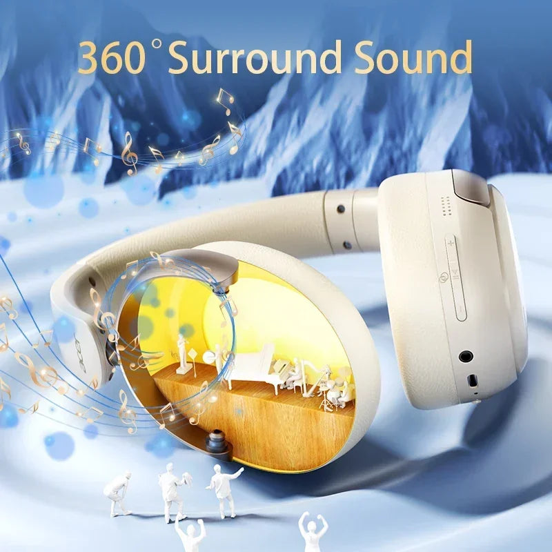 Acer OHR516 ANC Wireless Bluetooth 5.4 Headphones 48dB ANC Headsets 40mm Dynamic Driver 100H Playtime with LDAC Earphones