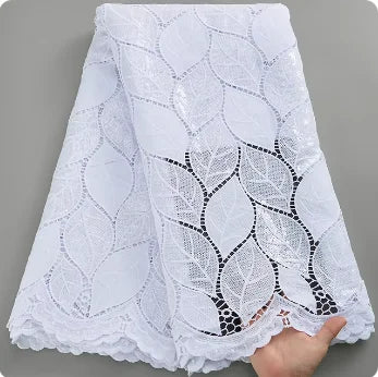 SJD LACE African Guipure Cord Stones Lace Fabric 5 Yards 2026 New Nigerian Water Soluble Lace For Women Wedding Party Dress 3844