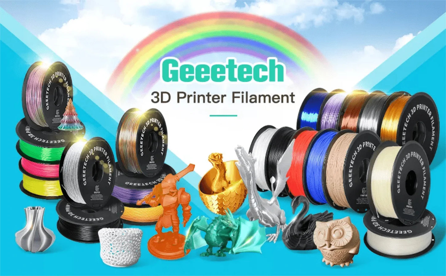 Geeetech Standard PLA Filament 1kg 1.75mm 3D Printer Plastic Material, Accuracy 0.03mm,Fit Most FDM Printer