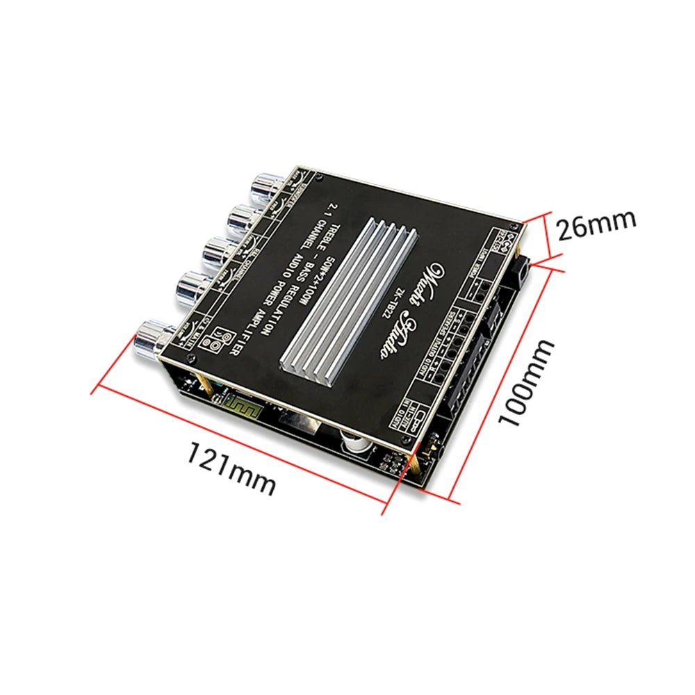 HIFI ZK-TB22/ZK-TB21F TPA3116 50w+50w+100wBluetooth 5.1 Audio Bass Power Amplifier Board Stereo Tweeter Subwoofer With Phone APP