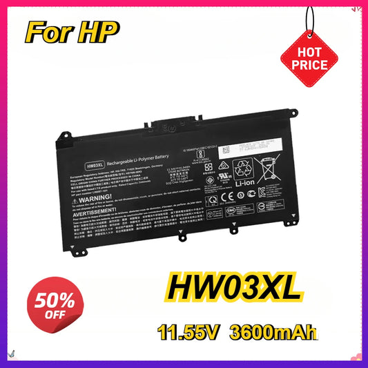 New Laptop Battery HW03XL for HP  15-EG0067ST HSTNN-IB90 LB8U L97300-005 11.55V 3600mAh 3 Cells Hp Laptop Battery