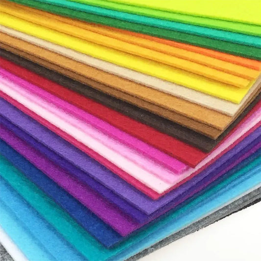 10-40Pcs Assorted Color Felt Fabric Sheets 1mm Thick Nonwoven Felt Fabric Patchwork Sewing Squares Felts Cloth Craft Packs./\]-