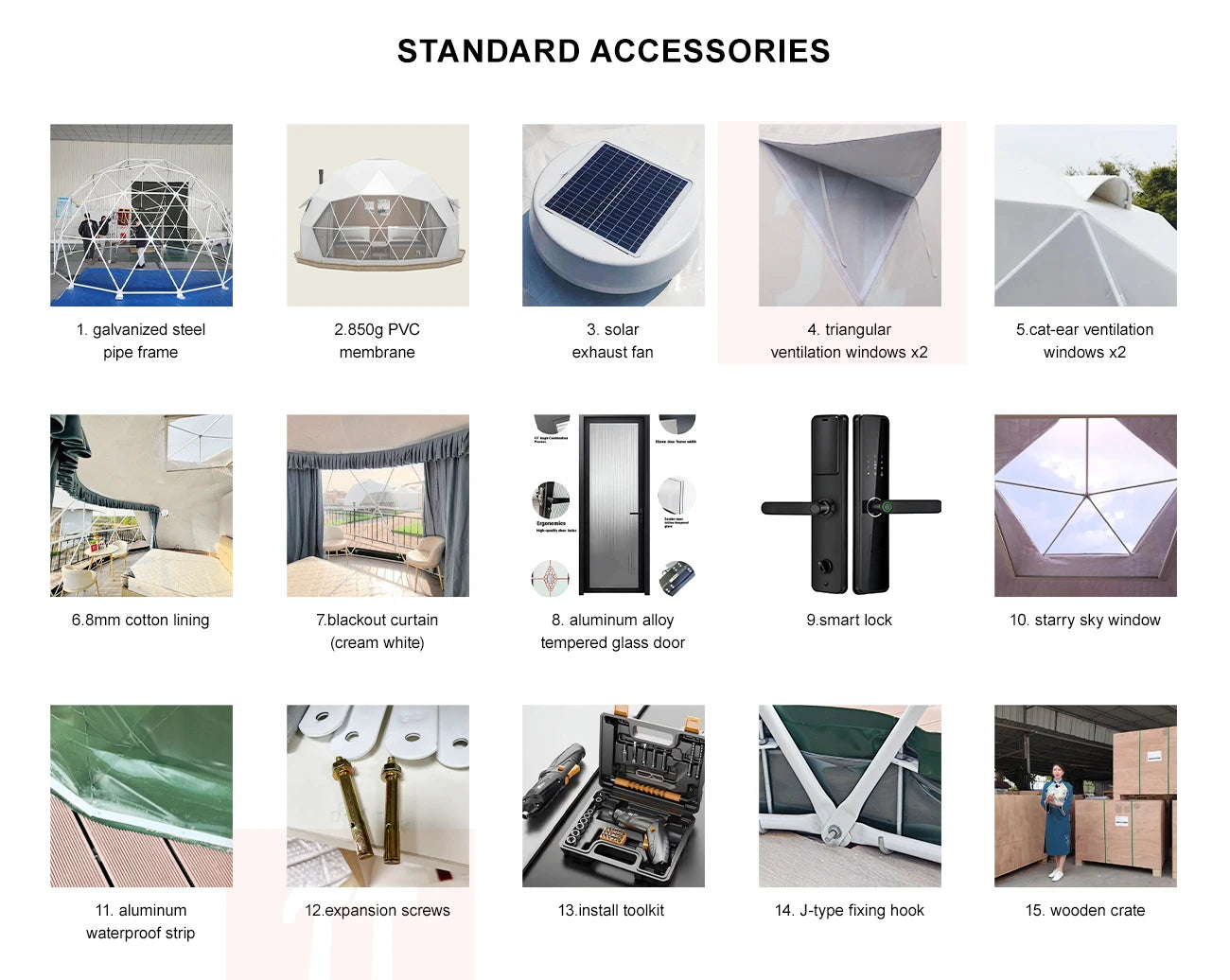 Source Factory Transparent Geodesic Luxury Dome Hotel Tents Resort  Glamping Dome Half Domos Pvc Geodesic Dome for Camping Tents