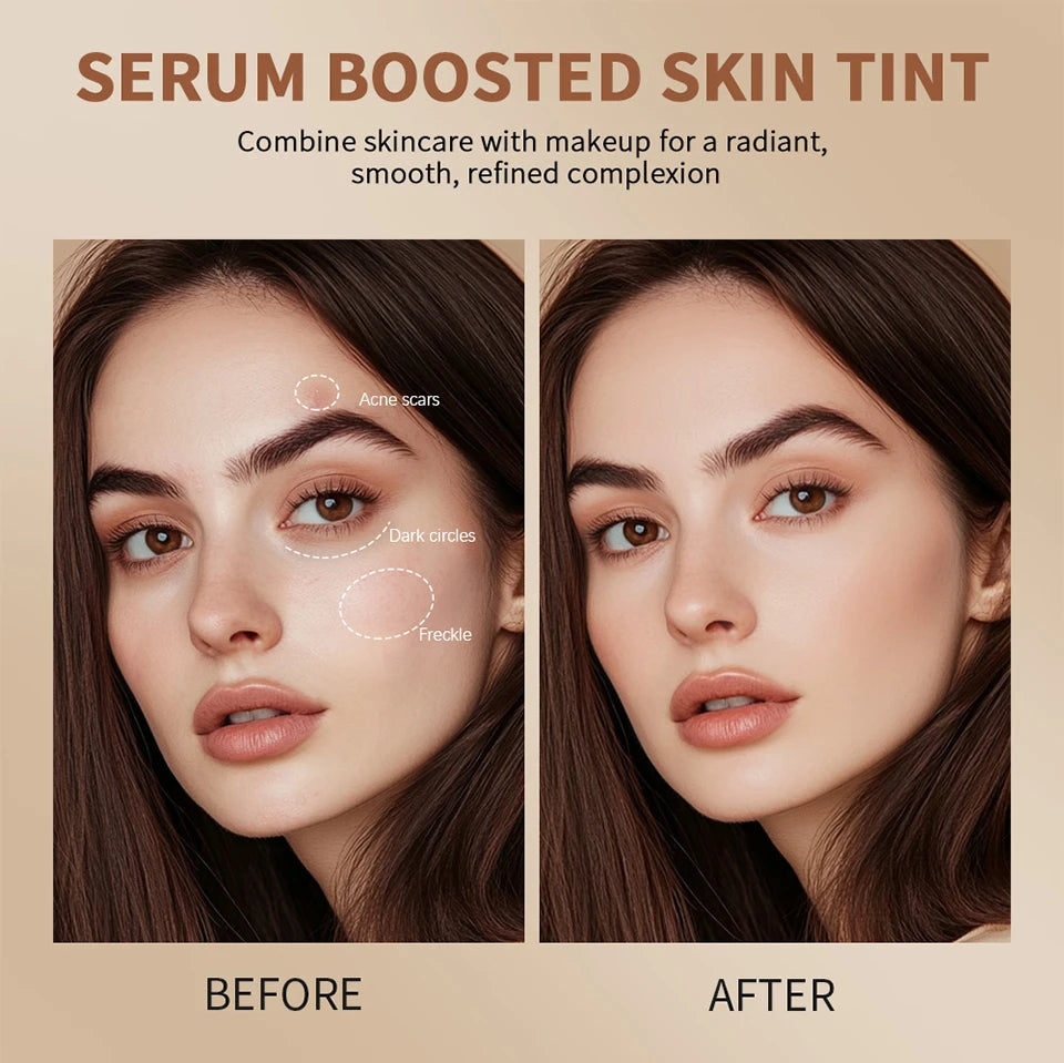 Skin Tint Foundation Stick Eraser Concealer Foundation Stick Serum Boosted Smooth Plumper Hight Coverage Travel Bronze Foundatio