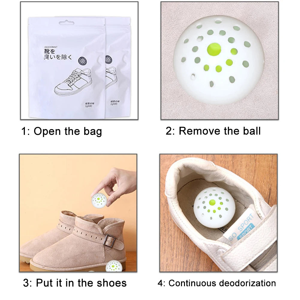 6-60PCS Deodorant Balls For Shoes Jasmine Scent Fresheners Footwear Shoe Closet Toilet Deodorization Long-lasting Aromatic 2025