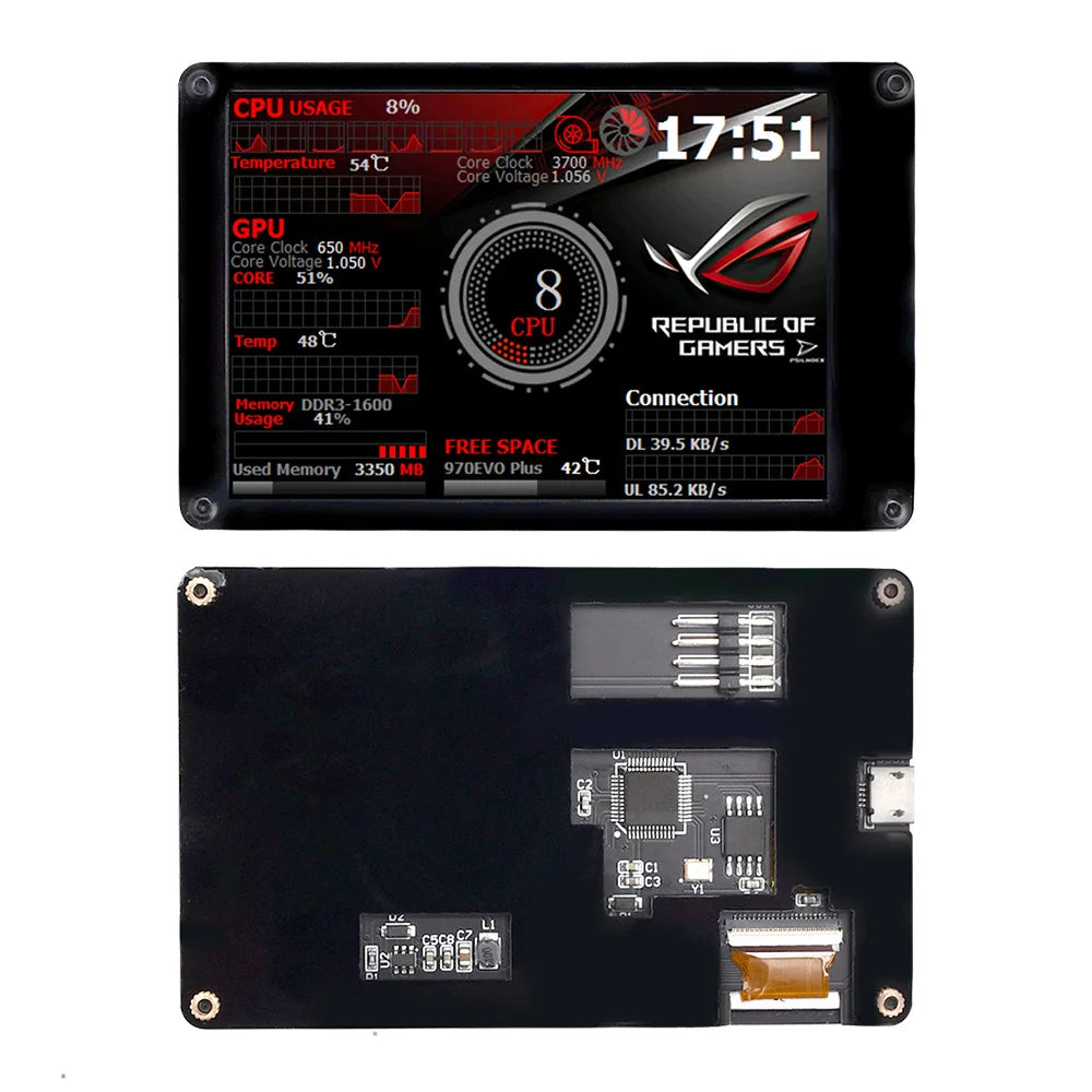 New 3.5 Inch IPS LCD Monitor Display With RGB Breathing Light AIDA64 USB 2LCD USB Display Sub-Screen Support For Raspberry Pi