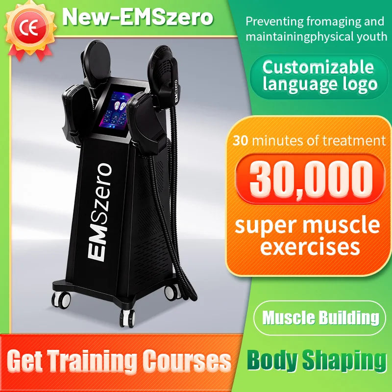 Professional EMSzero RF Machine 2024 EMSzero Body Sculpting Machine 4 Handle Fat Burning EMS Slimming Muscle Stimulator 15 Tes