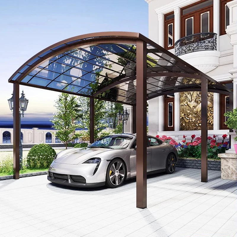 Outdoor aluminum alloy arched roof garage carport carport waterproof pergola roof panel sheltered courtyard garden villa canopy
