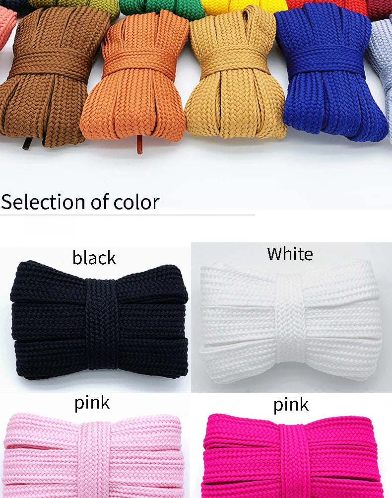 2cm Wider Flat Shoelaces New Casual Sneakers Laces for Shoes Fashion Rope Shoelace 100/120/140/160CM Shoes 1Pair Good