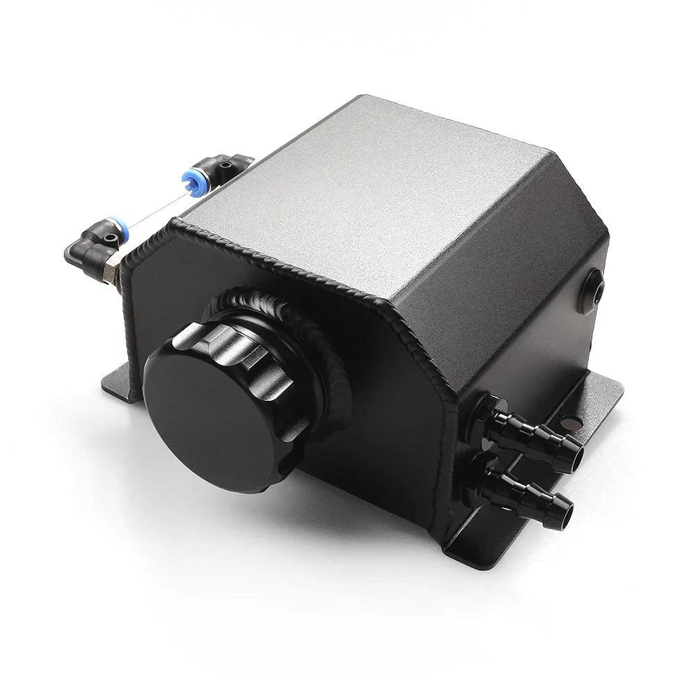 Universal  Aluminum 1L/2L Engine Coolant  Radiator Overflow Tank  Oil Catch Can Square Overflow Tank With Drain Plug