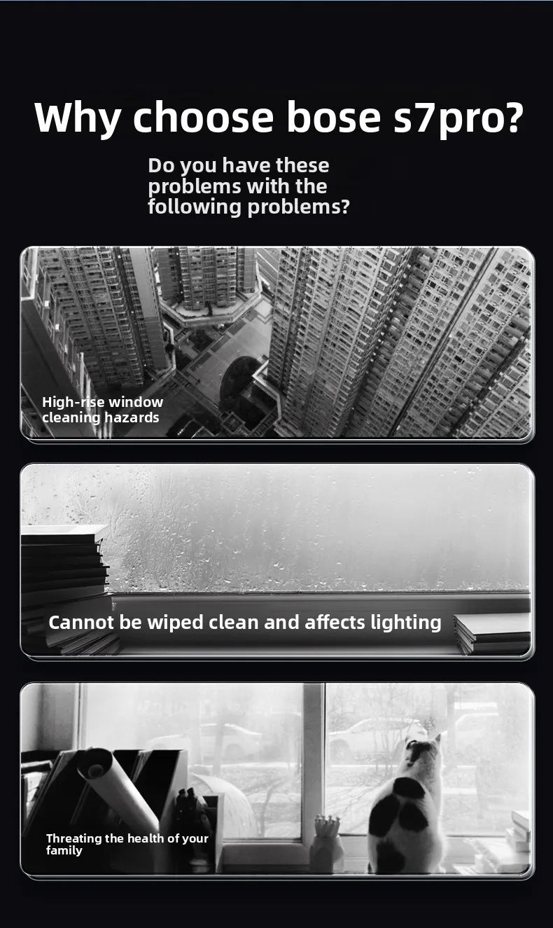 HOBOT S7 Pro Home Fully Automatic Glass Cleaning Artifact Double sided Ponyo Remote Control Window Cleaning Robot water spray