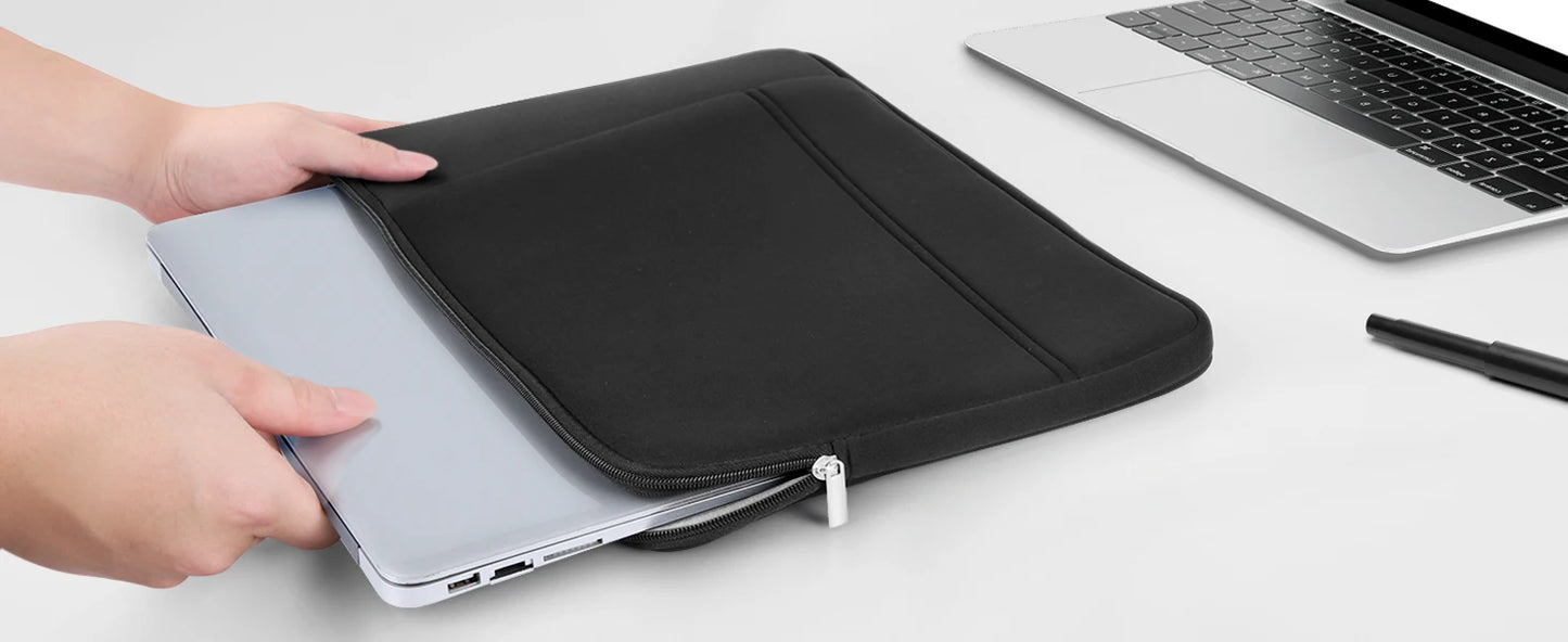 UPERFECT Polyester Laptop Sleeve Protective Case Vertical Style With Pocket Zipper For 13.3-18Inch Monitor Pad Tablet