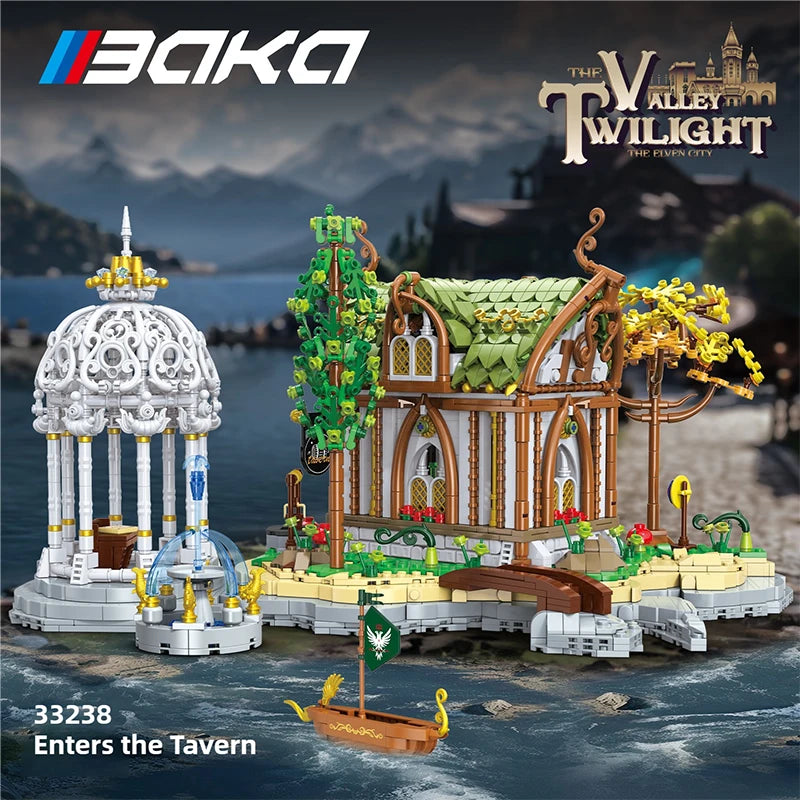 European Elf City Building Blocks Set Nine-in-one Giant Palace Models Bricks Desktop Decoration Diy Toys For Kids Holiday Gifts